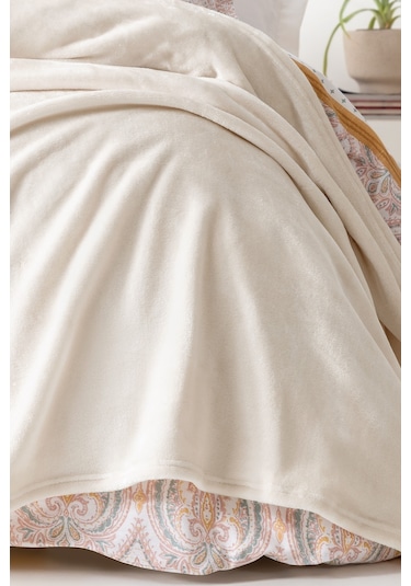 Yataş Bedding Olenna Çift Kişilik Wellsoft Battaniye - Ekru