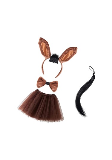 Suntek Çocuk Için Hayvan Kafa Bandı Ve Kuyruk Seti Stil-a