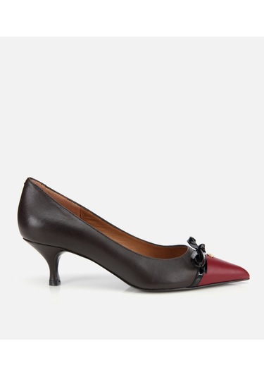 Hotiç Kadın Deri Bordo Fiyonk Detaylı İnce Topuklu Stiletto 01ayh313670a784 Bordo