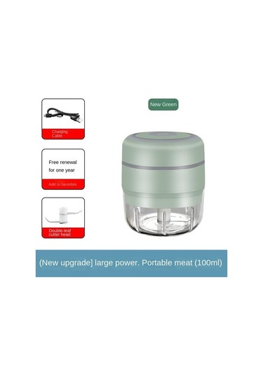 Elektrikli Gıda Kırıcı Mini Sarımsak Basın Sarımsak Sebze Kıyıcı Mutfak Ezilmiş Sarımsak Zencefil Ezilmiş Biber Yeşil, 100ml Antrasit