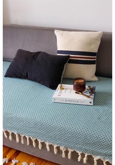 Yıldız Mavi Oturma Yerini Kapatan Koltuk, Çekyat, Kanepe Örtüsü/ Şalı 115x200 Cm Mavi