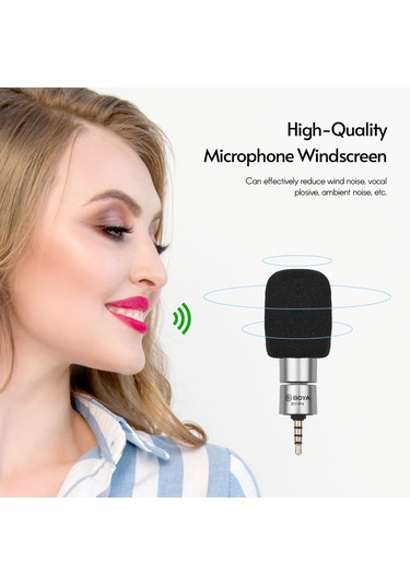 Springsun Mikrofon Boya By-p4 Çok Yönlü Kondansatör Mikrofon Rüzgarlıklı Mini Mikrofon 3,5 Mm Trrs Fiş