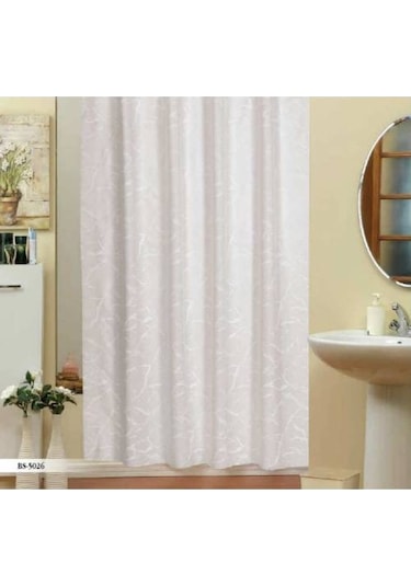 Zethome Evdy Banyo Duş Perdesi 5026 Çift Kanat 2X110X200 Beyaz