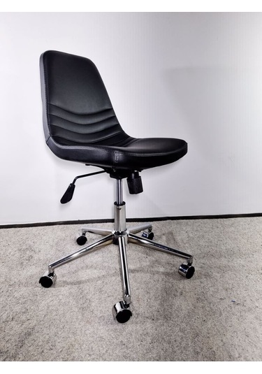 Bintaşmobilya Siyah Deri Rahat Ofis Toplantı Sandalyesi