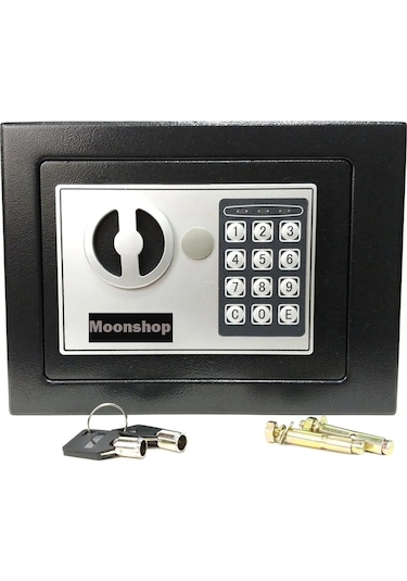 Moonshop Elektronik Şifreli Para Çelik Ve Otel Kasası 3 MM Montaj Ekipman