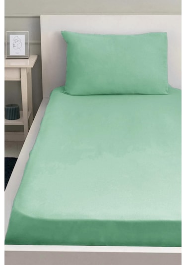 Lastiksiz Dokuma Düz Renk 160x240 Çarşaf Ve Yastık Kılıfı Adaçayı