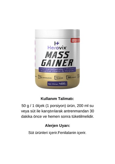 Herovix Özel Kilo Almaya Destek Seti - Normal Paket