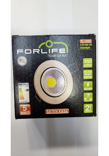 5 Watt Saten Kasa Cob Led Downlight Beyaz Işık Spot 2 Adet