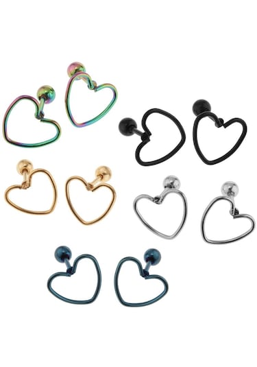 Homyl 10 Adet 16g Yıldız Şekli Küpe Dil Çok Renkli