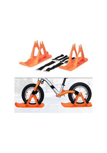 Suntek Kış Kar Kızağı Bisiklet Kayak Kızak Spor Turuncu