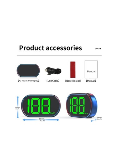 Novahub Araclar Icin Hud Gps Hiz Göstergesi: 3 Inç Buyuk Ekran, Tak Çalıştır, Km/h Veya Mph, Siyah, Beyaz Yeşil