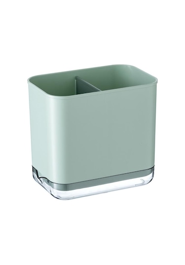 Yeşil Çok Fonksiyonlu Kaşık Çatal Çubuk Depolama Tutucu Kutusu Çift Katmanlı Çatal Drenaj Raf Organizatör Rafları Mutfak İçin