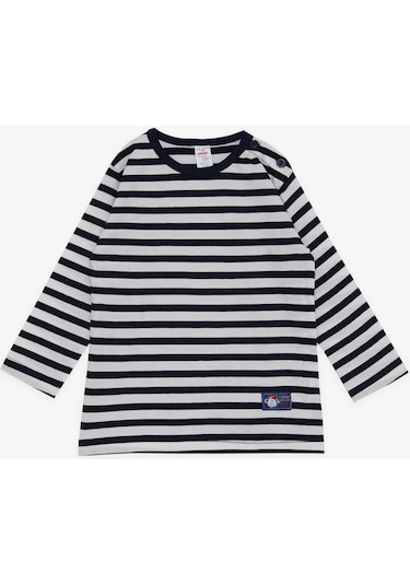 Breeze Erkek Bebek Uzun Kollu Tişört Patlı Şapkalı Köpekcik Baskılı 9 Ay-3 Yaş, Lacivert-lacivert Lacivert