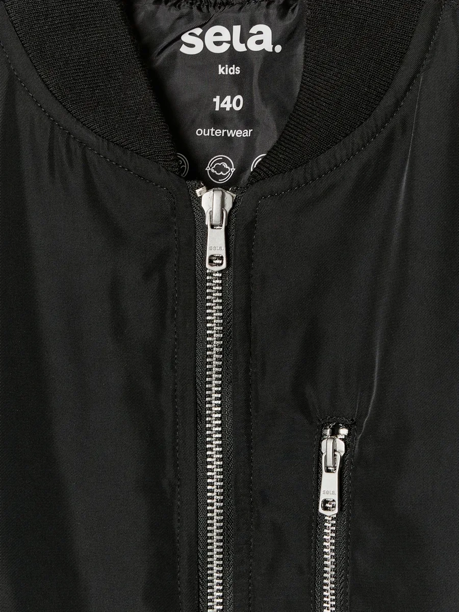 Sela Oversize Demi-sezon Overlapped Bomber Ceket 307403630 Siyah