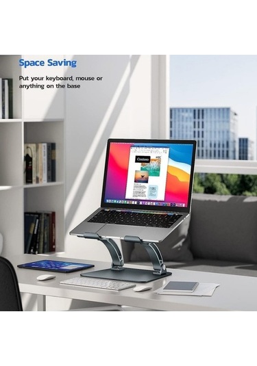 Ebitda Alüminyum Ayarlanabilir Isı Standı, 16'' Dizüstü Bilgisayar İçin Dayanıklı Masaüstü Braketi