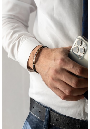 Cenova Kuyumculuk 14 Ayar Ayar Altın Siyah Halat Bileklik Siyah