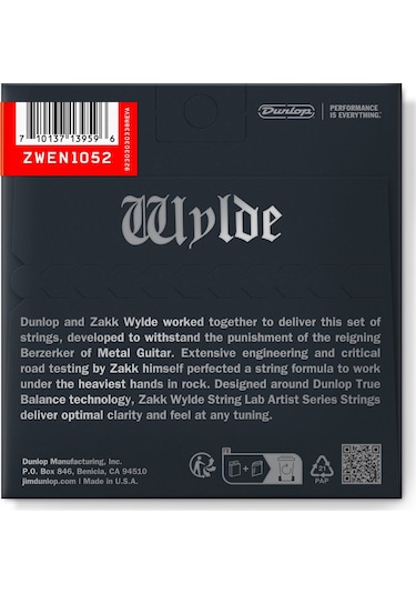 Jim Dunlop Zakk Wylde String Lab Elektro Gitar Teli 10-52