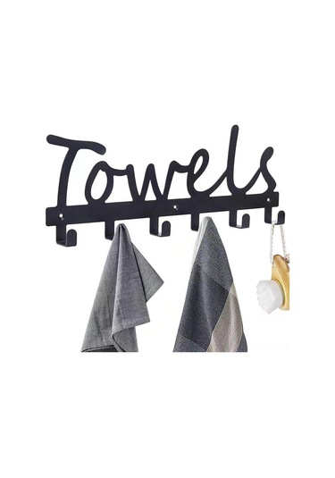 Geeksen Vintage Rustik Demir Duvar Takımı Anahtar Tutucu, Havlu, Kemer Asma Kanca - Ev Organizasyon Aletleri, Kolay Kurulum Siyah