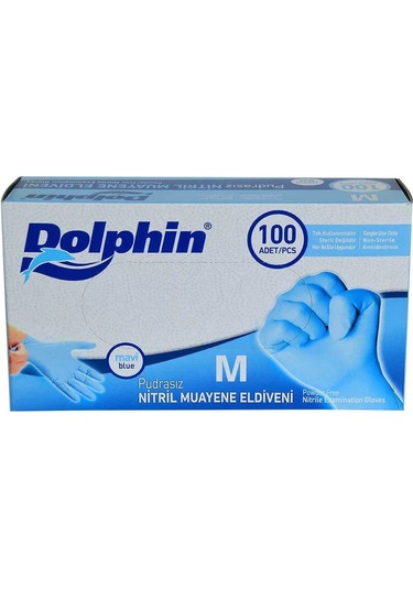 Pudrasız Mavi Nitril Eldiven Orta Boy M 100 Lü Paket