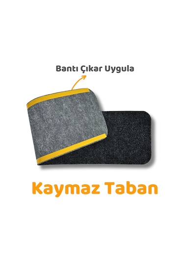 Beylini Kaymaz Merdiven Halısı Kendinden Yapışkanlı 1 Adet 20x75 Antrasit