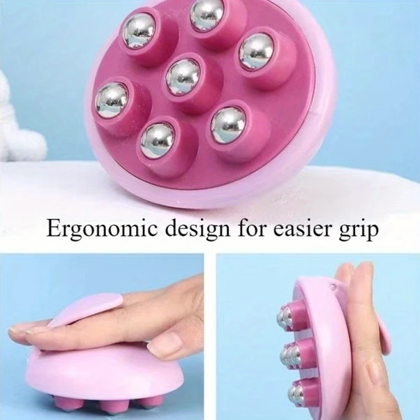 Xuweiwei Mavi 7 Tekerlekli Masaj Rulosu Derin Doku Kas Yoğurma Aleti Taşınabilir El Masajı Mavi