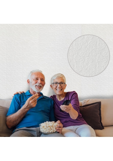 3d Duvar Paneli Boyanabilir Dekota 60x120 Cm / Güllü Desenli 7'li Paket-5 M²