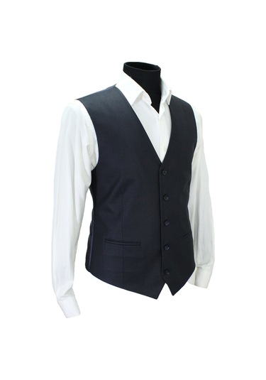 Mentor Regalo Erkek Yelek V Yaka Lacivert Armürlü 50608