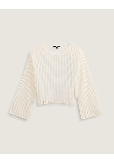 Vans Mila Open Knit Crop Crew Bayan Sweat Vn000m9hfs81 Krem