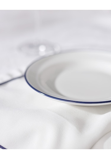 Madame Coco Retro 4'lü Pasta Tabağı Seti - Mavi/beyaz Çok Renkli