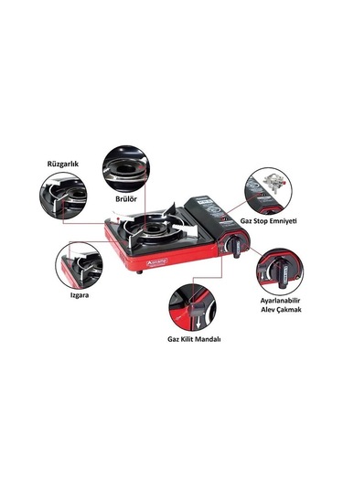 Orcamp Ck-505 Tekli Portatif Kamp Ocağı Gaz Stop Emn Kırmızı