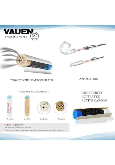 Vauen Aktif Karbon Filtre 6mm 50adetli