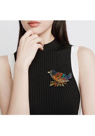 Homyl Düğün Giyim Bayanlar Için Rhinestone Broşlar Dekoratif Renkli