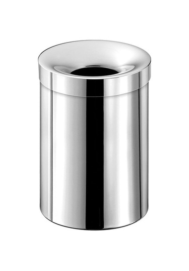 Çöp Kovası, Çemberli, 12lt - Krom Mat Beyaz