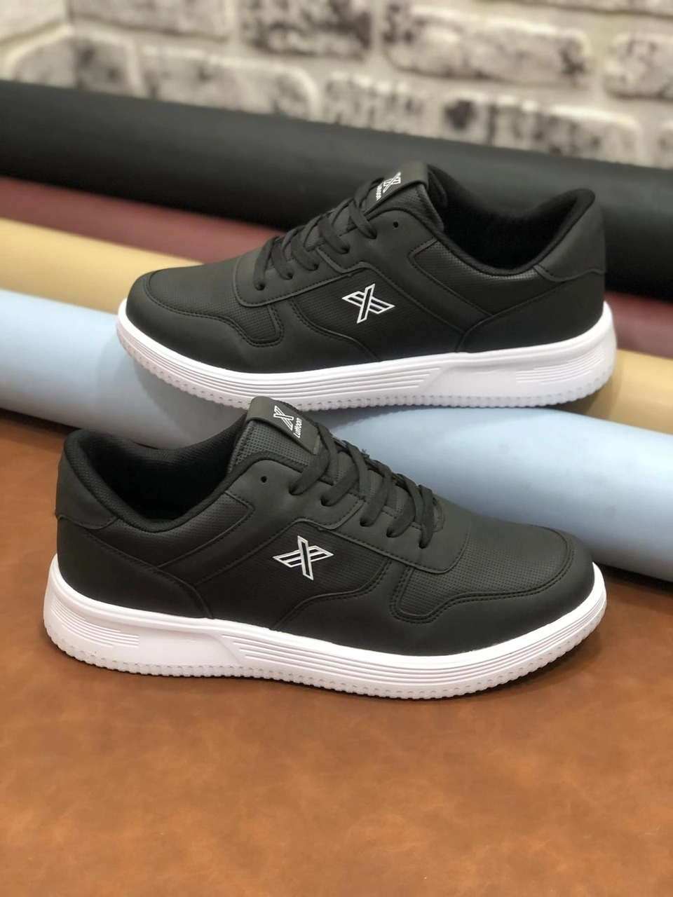 Deritarz Luttoon Büyük Numara 45-46-47-48 Ortopedik Erkek Spor Ayakkabı Siyah Beyaz