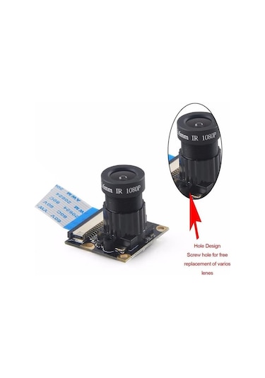 Raspberry Pi 3 B+ 4 B Kamera Gece Görme Kamera Ayarlanabilir Odak Modülü 5mp Ov5647