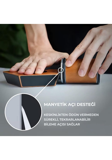 Polham Pro Serisi 5 Açılı Tüm Bıçaklara Uyumu Bileyici, Silindir Tipi Süper Keskinleştirici Bileme