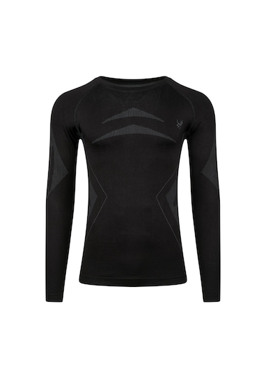 2as Erkek Heatwave Seamless Baselayer Üst İçilk Siyah/gri 001