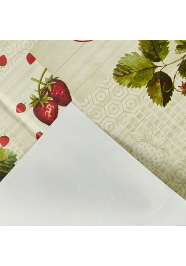 Evidea Soft Çilek Pvc Masa Örtüsü - Bej - 140x200 Cm Bej