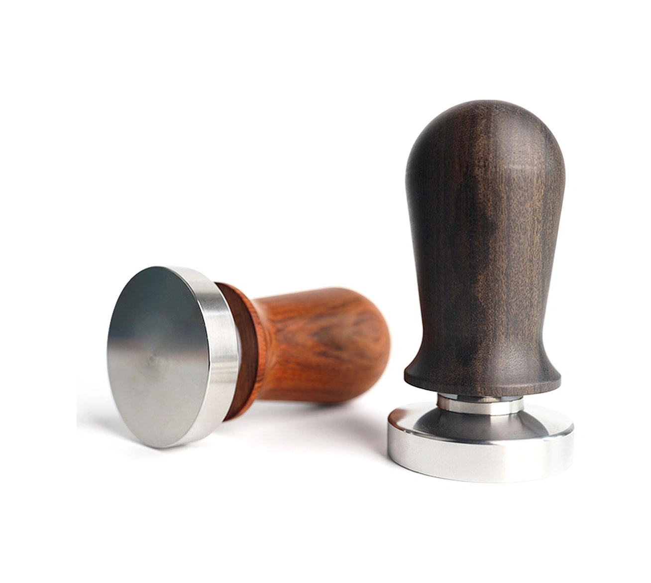 Geeksen Ahşap Saplı Paslanmaz Çelik Kahve Tamperi - 53mm Siyah Dengeleyici, Uniform Ölçü İçin Espresso Ve Kahve İçecekleri Siyah