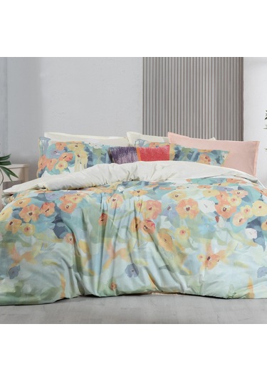 Sarev Romy Multicolor King Size Battal Boy %100 Pamuk Nevresim Takımı Çok Renkli