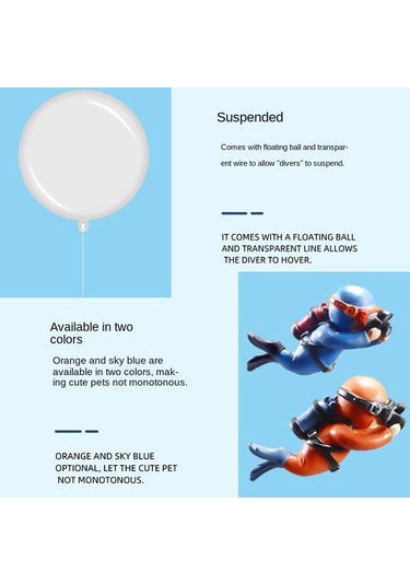 Sones 2 Adet Balık Tankı Dalgıç Akvaryum Süsleri Aquascape Dekorasyonları Normal Mavi