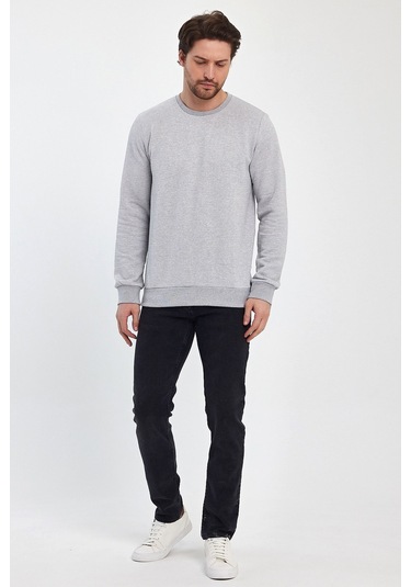Odda 0007 Pike Sıfır Yaka Sweat Gri