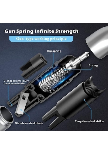 Novahub 2 In 1 Araba Emniyet Çekiç Pencere Camı Kesici Araba Emniyet Kemeri Kesici Alaşım Araba Acil Kaçış Aracı