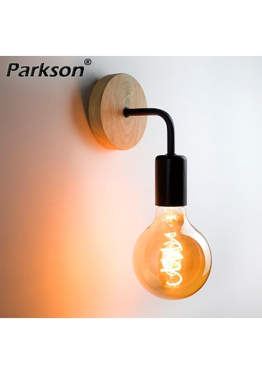 Siyah Ahşap Duvar Lambası Eski Aplik Duvar Işıkları Fikstür E27 110v 220v Başucu Retro Lamba Endüstriyel Dekor Yemek Odası Yatak Odası Işık Siyah