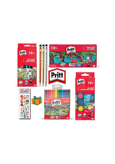 Pritt Boya Seti 12 Li Kuru - Sulu - Pastel - Keçeli Kurşun Kalem