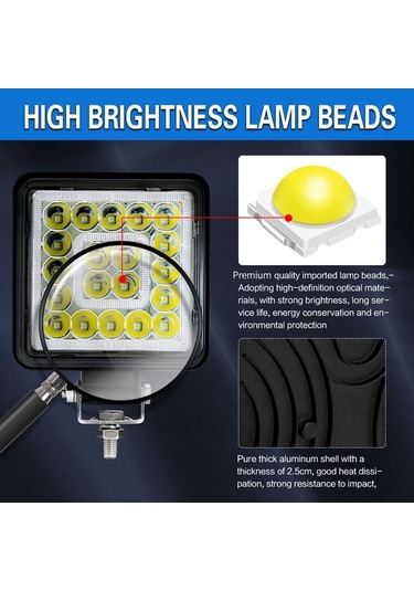 Pazly Siyah 2'li 4 Inç Led Çalışma Işığı Çubukları 160w 16000lm Model K22259b-1