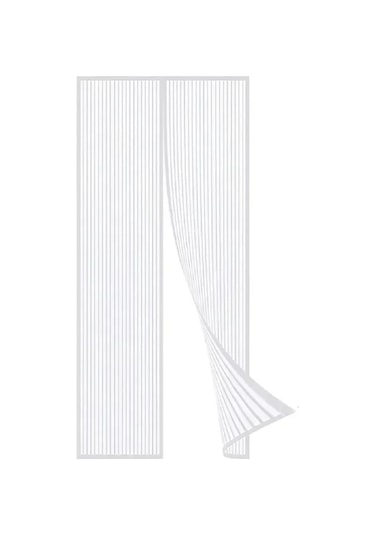 Manyetik Kapı Perdesi Anti-cibinlik Cibinlik Pencere Böcek Ekranı Görünmez Örgü White 90x210cm