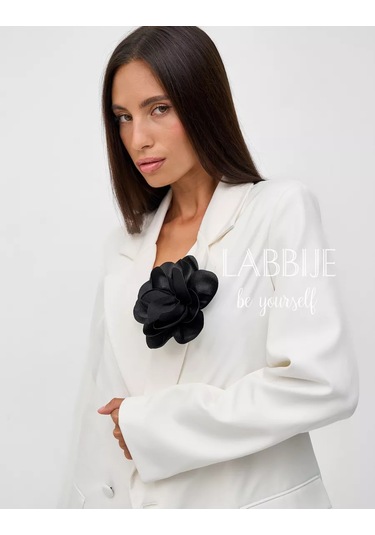Labbıje Büyük Broş Kumaş Çiçek Fiyonk 242289160 Siyah