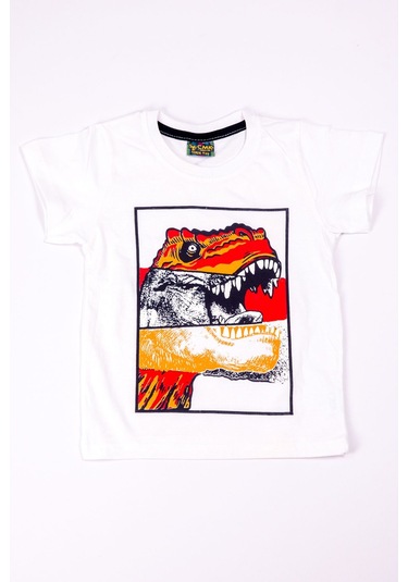 Erkek Çocuk Tshirt Dinozor Baskılı A28 Mavi