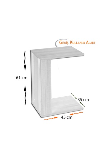 Single C Yan Servis Sehpa Amazonas / Tekerlekli Laptop Sehpası